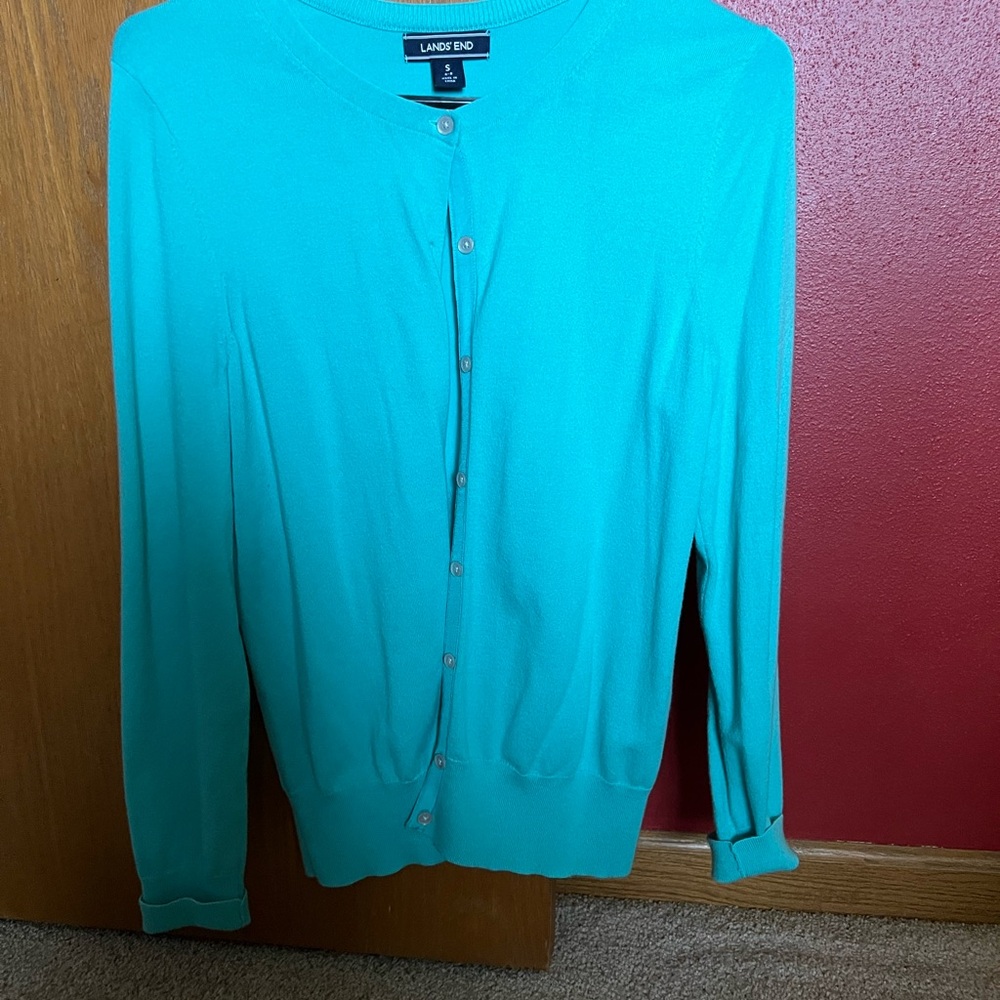 Lands' End Vibrant Blue Cardigan